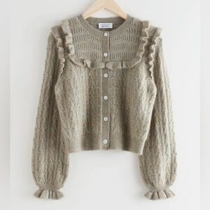 & Other Stories Ruffle Cardigan Sweater. US XS.